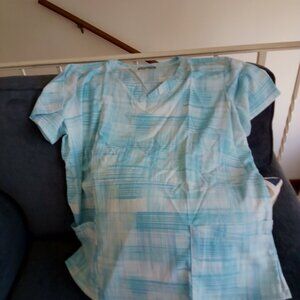 Women Buttersoft Large Teal Scrub Top